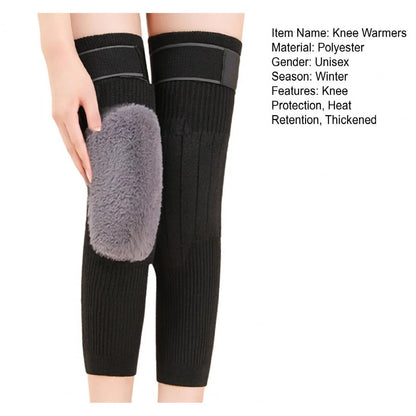 2 Pcs Adjustable Cashmere Wool knee Warmers -30° Warm Knee Pads With Straps