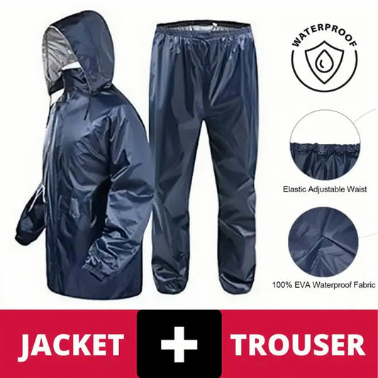 2 pcs Waterproof , Dustproof Rain kot ( Jacket + Trouser) Barsati Set